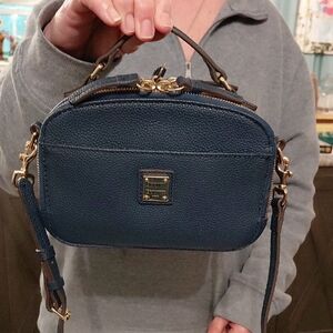 Dooney & Bourke Dark Blue Belvedere Ambler Crossbody Bag In Pebble Grain Leather